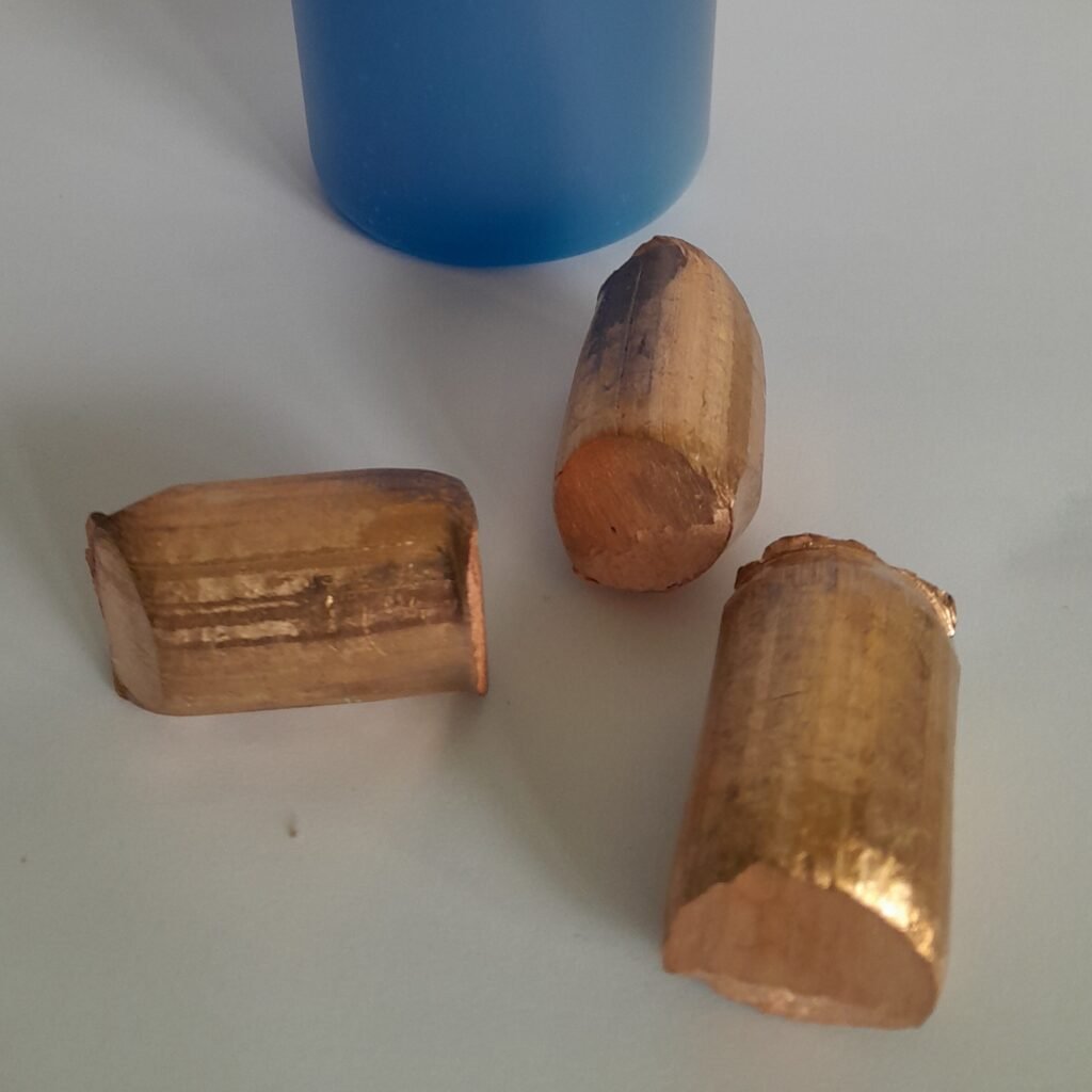 A set of three copper anode chunks